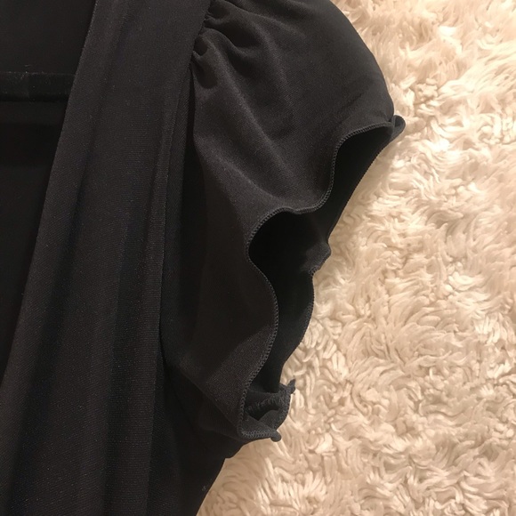 Max Studio Size Small Black Wrap Dress, Scalloped - Picture 3 of 5